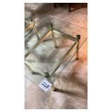 21 x 27" glass top brass table