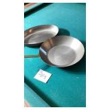 Two copper frying pans