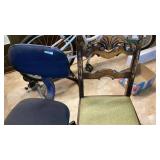 Vintage wooden chair, and a office chair