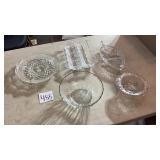 Glass serving platters, mixing bowls