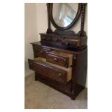 43" x 18" x 70" 7 drawer dresser with mirror