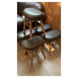 Set of five heavy stools made in Massachusetts