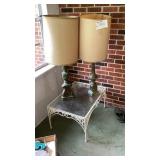 Metal table with glass top 22 x 30 inches , also