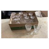 Fostoria American crystal 6 tall, 8 short glasses