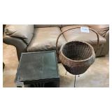 17 x 17 x 19 1/2" side table 16 inch basket on