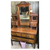 Vintage dresser with beveled glass mirror, bottom