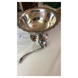 Silver plated, 14 1/2 inch punch bowl with Ladle,