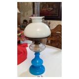 Antique Oil Lamp Approximately 21in tall.