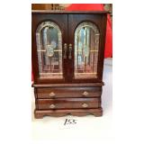 Vintage Wooden Jewelry Armoire 15in tall x 10.5in