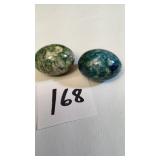 2 Polished Alabaster? Eggs. Vintage Handmade