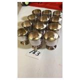 12 Vintage Sheridan Alpacca Silver-plate cups