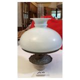 Antique Oil Lamp Approximately 15in to top, milk