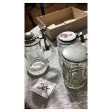 Three mug pewter lids beer steins