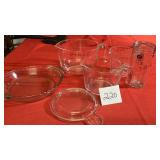 Three Pyrex Measuring Cups - 8 cup, 4 cup, 2 cup.