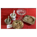 Vintage Brilliant Cut 6in Pedestal Compote Dish.