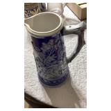 Antique German salt glaze, stoneware pitcher,