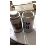 Vintage mid 20th century beer stein with a pewter