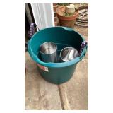 Plastic tote is busted, gas mask, mattress cover,
