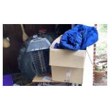 Large bug zapper, sleeping bag