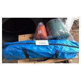 Tent unsure if complete, 2 pillows, bike pump,
