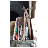 Antique horse collar yoke , bbq grill brushes ,