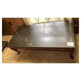 48 x 24" x 15" tall black marble top coffee table