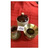 Vintage pottery jug cookie jar, approximately