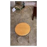 Nice gold with wooden seat, vanity chair