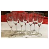 7 Champagne Flutes Commemorating Arkansas Derby,