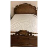 Full size bed frame and mattress