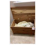 33.5" x 18" x 16" oxen chest with sheets