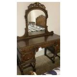 51" x 19" x 63" vanity desk with mirror