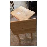 Two wooden TV trays,