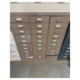 Metal Multi-Drawer File Cabinet in Brown