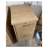 Wooden Two-Drawer Filing Cabinet