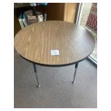 Round Wooden Table With Adjustable Legs