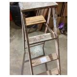 Wooden 4-Foot Step Ladder with Repairs