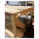 Large Wooden Workbench With Shelf
