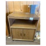 Wooden Cabinet With Open Shelf and Doors