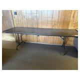 8' Rectangular Folding Table With Metal Legs