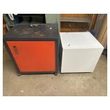 Two Metal Storage Cabinets on Casters