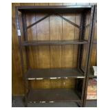 Brown Metal Shelving Unit with 4 Shelves
