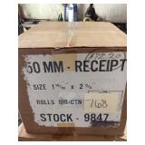 Full Box of 100 Receipt Paper Rolls