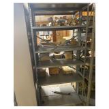 Metal Storage Shelving Unit With Contents