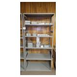 Steel Shelving Unit with Assorted Boxes