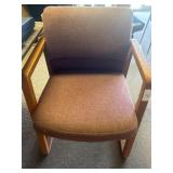 Wooden Frame Office Chair with Plush Upholstery