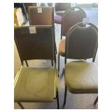 4 Padded Metal Frame Chairs