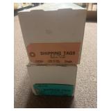 Boxes of Shipping Tags in Two Colors