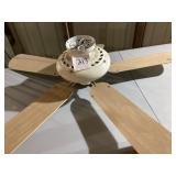 White Ceiling Fan with Wooden Blades