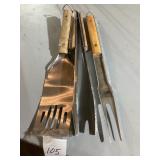 Three Wooden-Handled BBQ Tools